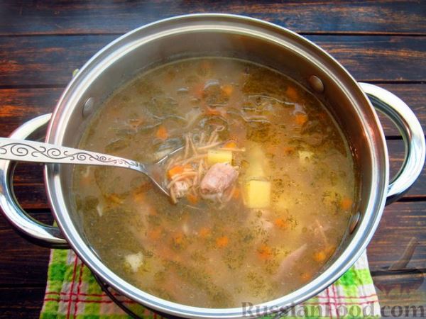 Суп «Рыжик» с жареной вермишелью (без зажарки)